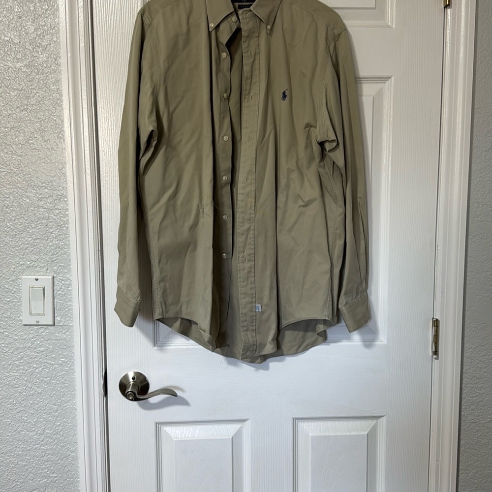 Vintage Ralph Lauren tan button down